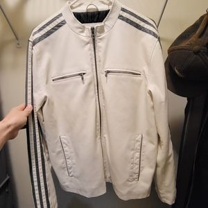 Willson Leather Motorcycle Jacket (White/Gray)